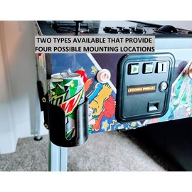 Legends Pinball Drink Holder - AT Games - ALP - Mounting Location: LH-Side/RH Front, Primary color: Black