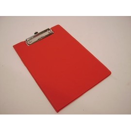 RED FOLDOVER CLIPBOARD CLIP BOARD A5 177 X 257 MM