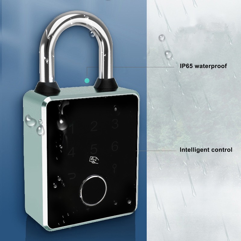Smart Fingerprint Password Padlock Card APP Key Access Theft Proof