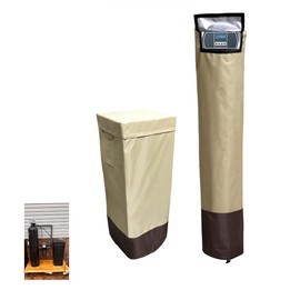 Water Softener Covers for Outside Units,16''D×44'',H,14''D×64''H Double Layer Water Softener Cover Outdoor,All-Weather Protection,Waterproof Cover for Water Softener Outside,Beige&Tan