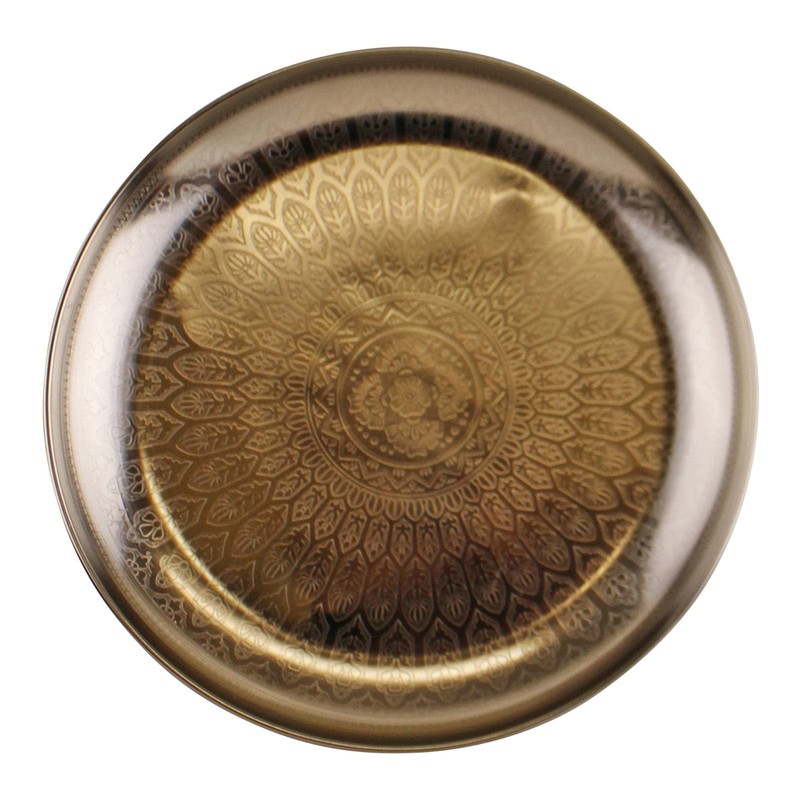 Silver Decorative Etched Large Iron Bowl