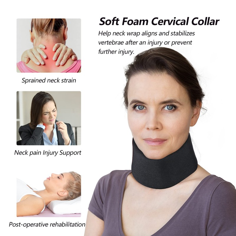 Cozyhealth Soft Foam Neck Brace Universal Cervical Collar, Adjustable Support