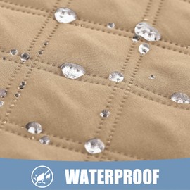 Smiry Waterproof Dog Bed Cover Pet Blanket, Soft Washable Dog Blanket for Furniture Bed Couch Sofa Reversible, Checkered (30"x70", Camel/Beige)