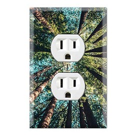 Graphics Wallplates - Forest Trees Nature View Wallpaper Print - Duplex Outlet Wall Plate Cover