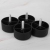 Fdit 4Pcs Black Round Sofa Legs M8 Screw 35mm Height