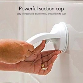 POCREATION Descanso de Pie para Afeitar La Ducha, Descanso de La Esquina Ayuda de La Pierna Pedal del Pie Pedal con Taza de Succión para Ducha, Baño, Inodoro