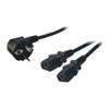 LogiLink Power Cord, Schuko-C13 Y-cable, black, 1,50m, CP101 (, black,