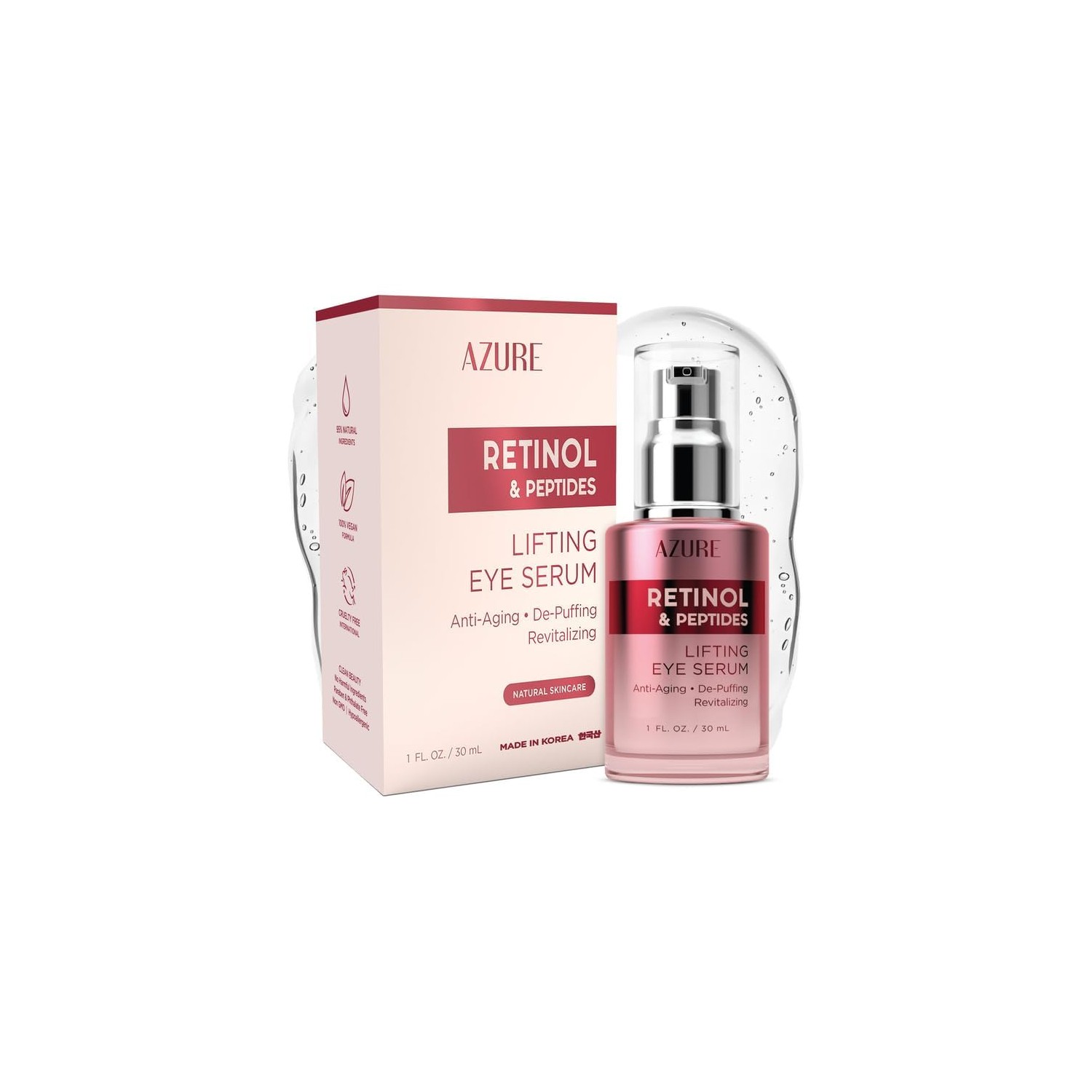 Azure Cosmetics Retinol & Peptides Lifting Eye Serum - Anti Aging, De ...