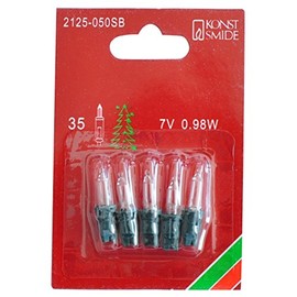 Konstsmide Replacement Bulbs for Mini Fairy Lights, 2125-050SB, 7 V, 0.98 W, Green Socket, Pack of 5
