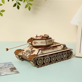 Foyucool 3D Wooden Puzzle for Adults, DIY Tank Model, Creative Assembly Model Building for Adults and Teens, DIY Assembly Puzzle Toy, Woodcraft Kit for Christmas Day