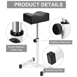 FLOLXNB Pedicure Manicure Footrest, Foot Massage Manicure Nail Beauty Stool Stand, Adjustable Height Footstool for Home Beauty Salon Spa Tattoo (Black)