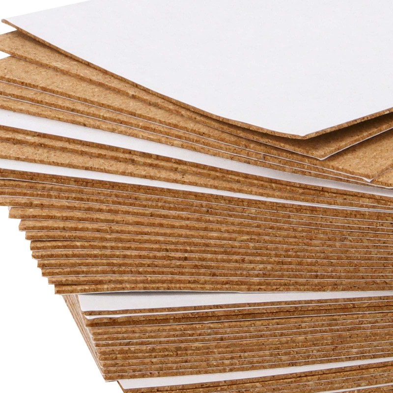 TAICHEUT 300 Pieces Self Adhesive Cork Squares Coaster, 4 x