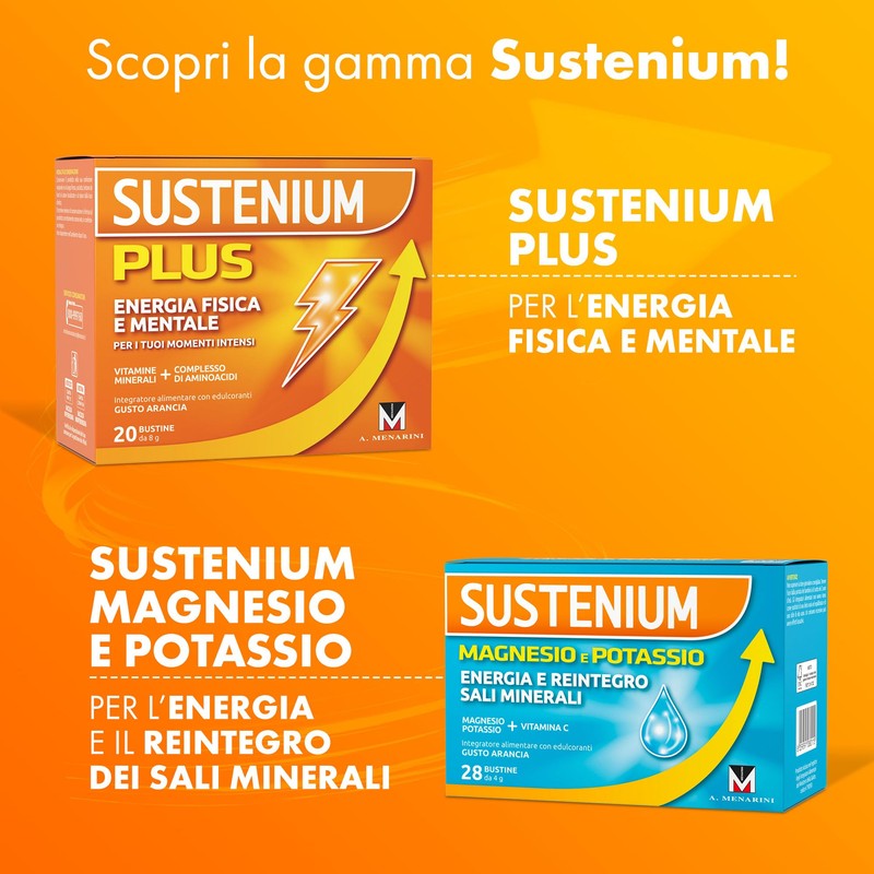 Sustenium Plus 50+ Integratore Alimentare Energizzante con Vitamina B12 Alto