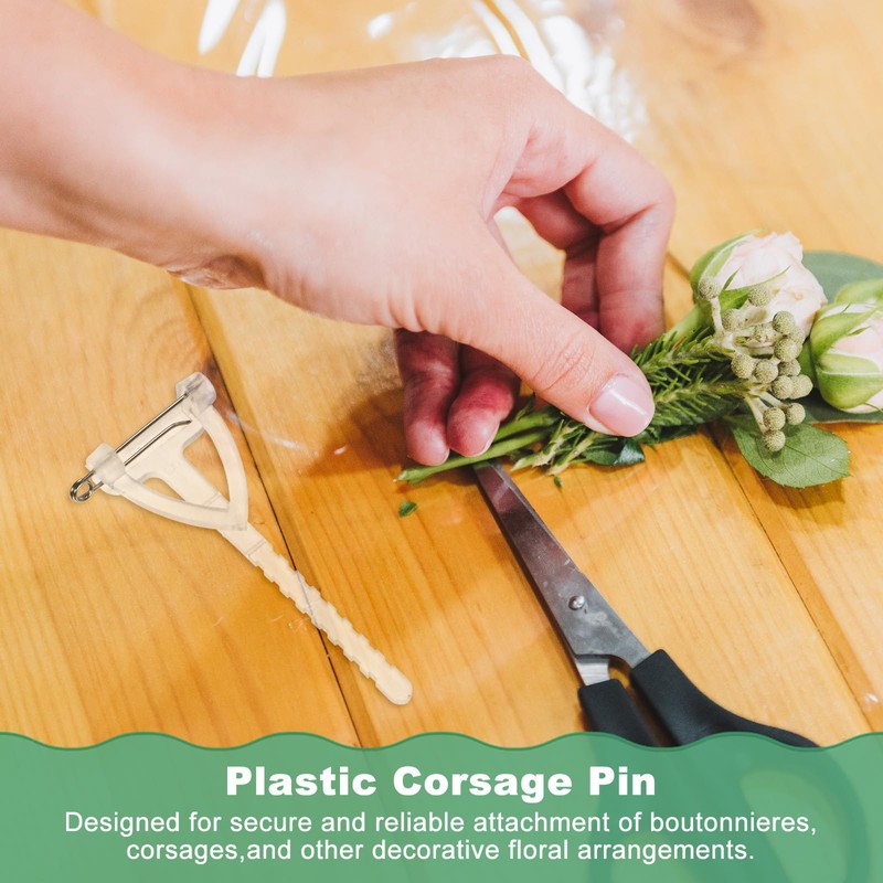 M METERXITY 20-Pack Boutonnieres Safety Pins, Plastic Triangle Corsage Pin