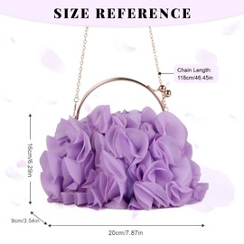 LHHMZ Clutch Bag with Floral Pattern for Women Elegance Flower Evening Bag Wedding Bag Party Prom Handbags, 01-purple, Elegant