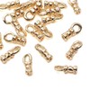 18K Gold Plated Knot Covers Cord End Caps 3x7mm Hole