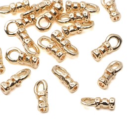 18K Gold Plated Knot Covers Cord End Caps 3x7mm Hole 0.9mm for Jewelry Making