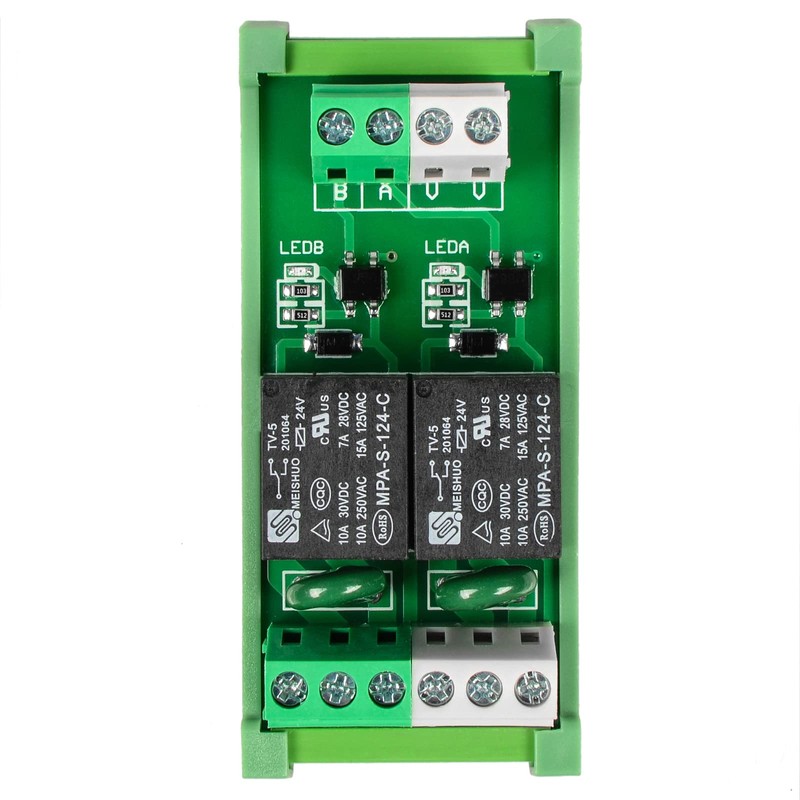 GUETNEU Relay Board, 2 Channel 1 SPDT DIN Rail Mount