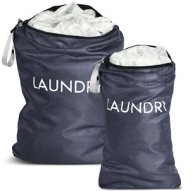 AOOTE Laundry Bag Travel, 2 Pack Waterproof Travel Laundry Bags with Zip, Laundry Bag, Dirty Laundry Bag Travel, 2 Sizes, Foldable Dirty Laundry Bag for Camping and Travel