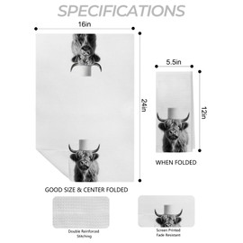 Foritho Cow Bathroom Hand Towels, Cow Gifts for Cow Lovers Women, Cute Cow Gifts, Cow Hand Towels for Bathroom, Cow Themed Gifts for Women, Cow Bathrom Decor, 16x24 Inch