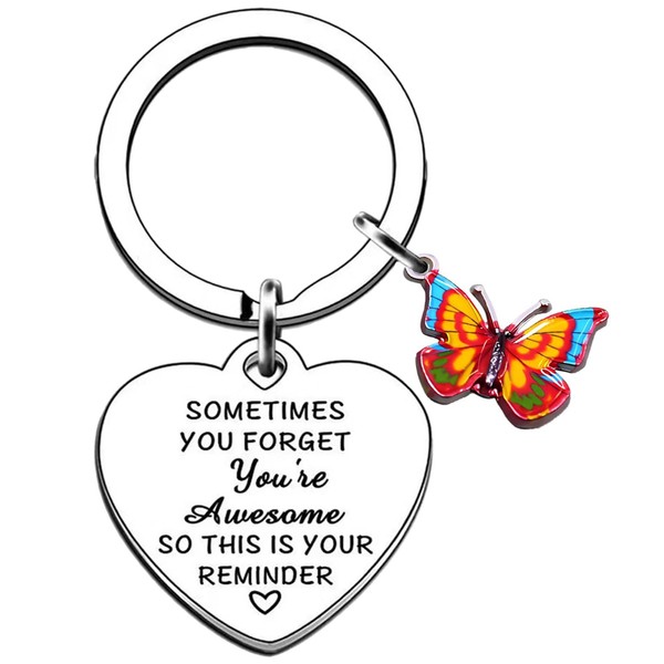 Ehuixinsheng Inspirational butterfly Keyring Gifts for Women Encouragement Inspirational Quote
