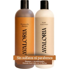 Shampoo Manzanilla + Acondicionador Herbal Sin Sulfatos, Parabenos ni Sales – para Brillo y Anticaída – Extracto 100% Natural con 10 Hierbas – Hidratación, Brillo y Crecimiento - Manzanilla