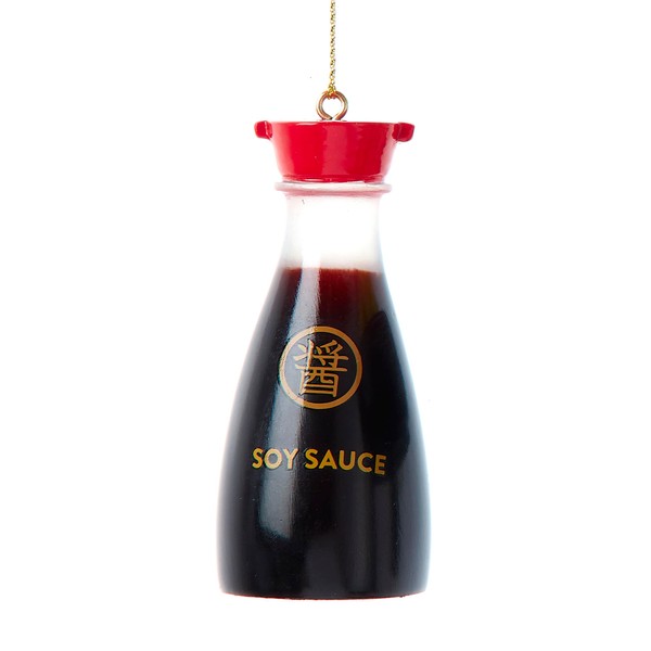 Kurt Adler Sushi Soy Sauce Bottle Ornament, Black, 2.5-3, Resin,