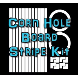 Unbranded Cornhole Game Board Stripes Rings ( Circles ) Corner Decal - Color WHITE