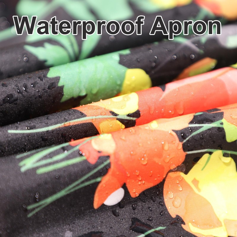 IHFAIO Apron for Women with Pockets, 2 Pcs Waterproof Floral