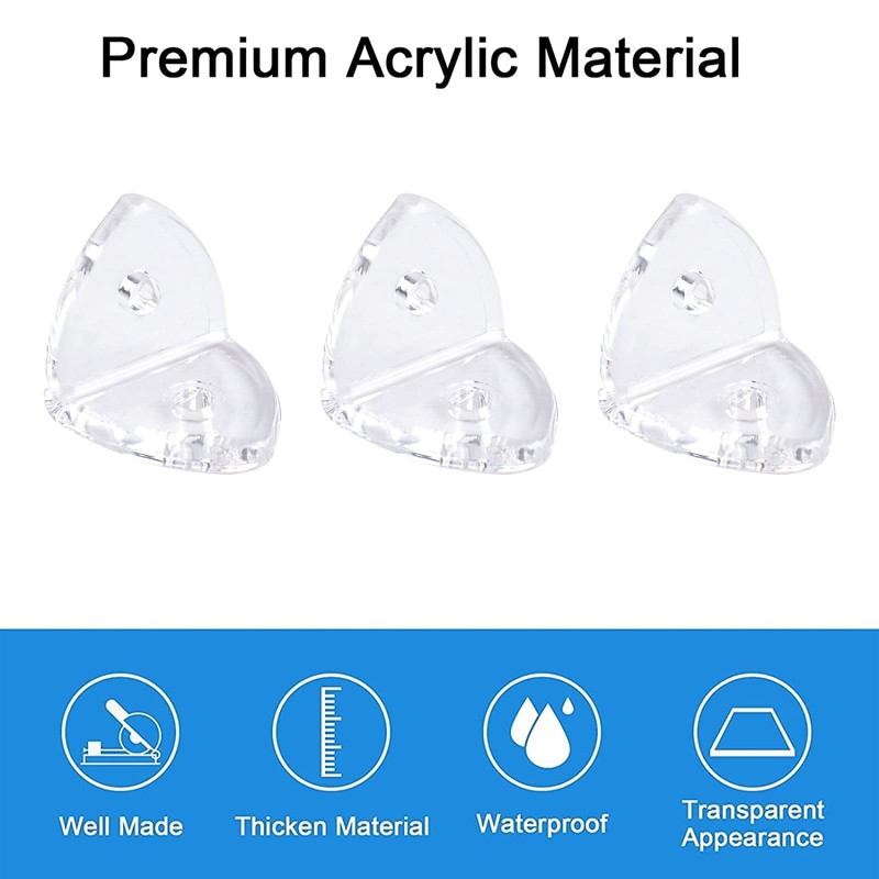 INCREWAY Acrylic L Brackets, 20Pcs Clear Right Angle Bracket, 90