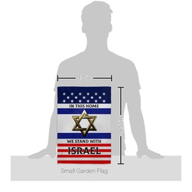 USA Decoration We Stand with Israel Set Wall Holder Support Cause Pray for Home Country International World House Decoration Banner Small Yard Gift Double-Sided, Garden Flag 13"x 18.5", Thick Fabric