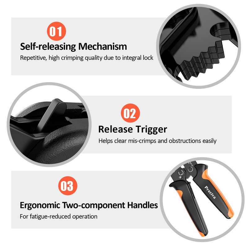 Preciva Crimping Tool Kit, 1350PCS JST-XH Conectors Kit, AWG28-18（0.08-1mm² Ratcheting