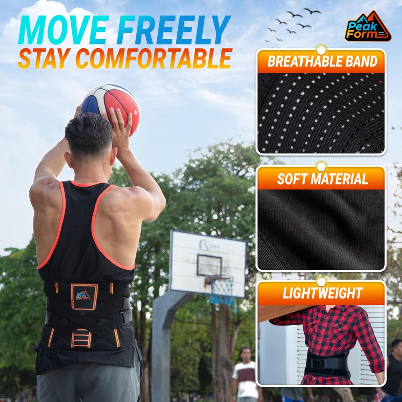 Peak Form Back Support Brace with Hot Cold Therapy -