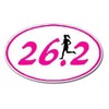 26.2 Marathon GIRL Runner Euro Oval Car Decal / Sticker