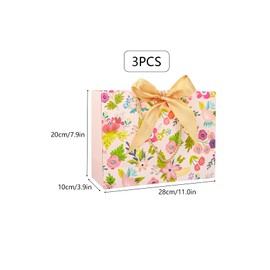 3 Pack 11” Medium Gift Bag for Presents Floral Gift Bag for Women