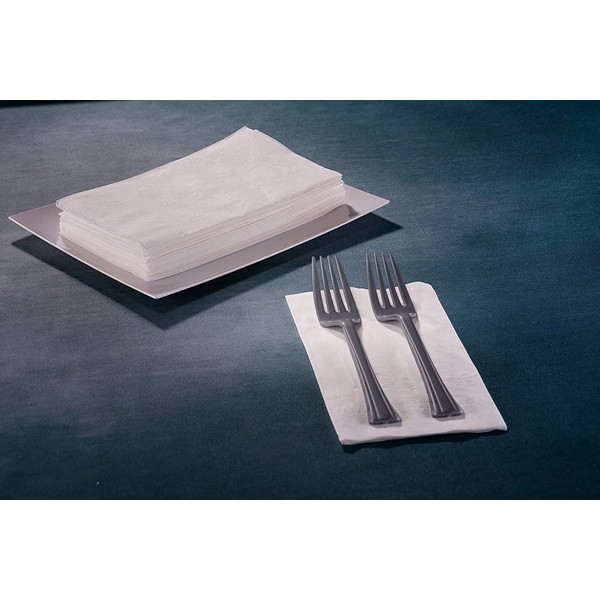 Premium White Napkins, 1/8 Fold Dinner Napkin, Value Pack 100 Count