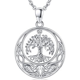 Aniu Tree of Life Necklace for Women 925 Sterling Silver Celtic Family Tree Pendant Jewelry Gift for Birthday Mothers Day