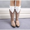 Bestjybt 3 Pairs Womens Short Boots Socks Crochet Knitted Boot