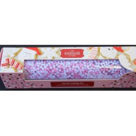 The Bakehouse New White Pink Christmas Acrylic Rolling Pin W/ Snowflakes Baking Dough Roller
