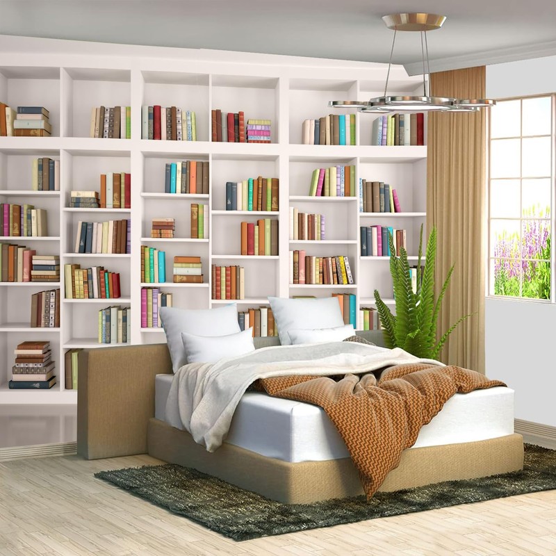 FENDROM - Tapiz de estantería blanca para decoración de recámara,