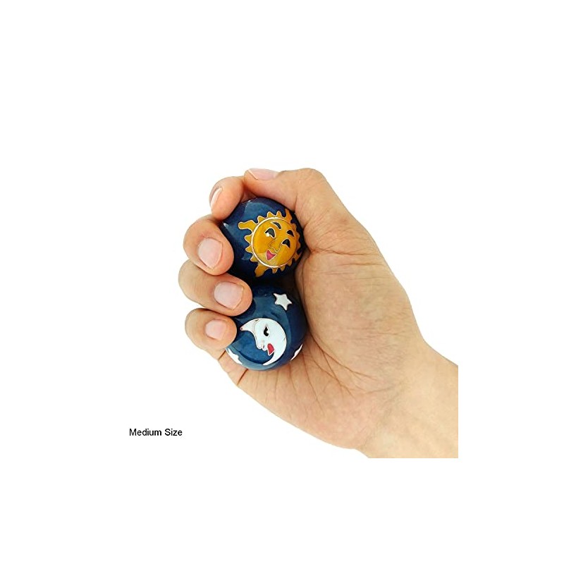 Top Chi Sun and Moon Baoding Balls with Bamboo Stand