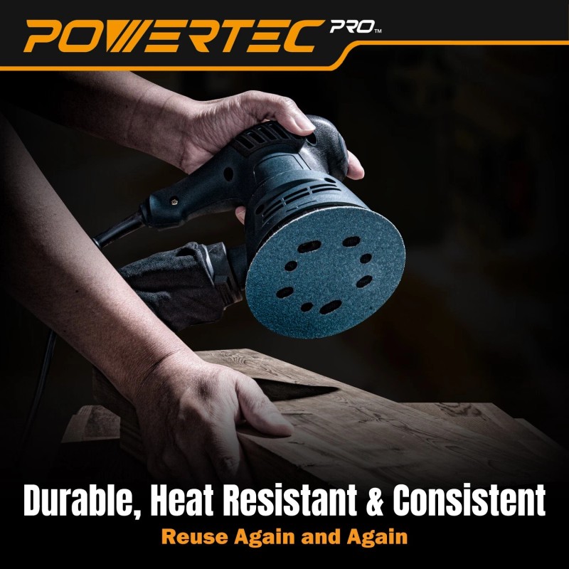 POWERTEC 5-Inch Hook and Loop Sanding Disc, 60 Grit Ceramic