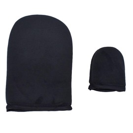 FOMIYES 2pcs Self Tanning Mitts for Even Application Flocking Gloves for Makeup Oil and Sunscreen Compact Protective Durable for Women and Girls Black