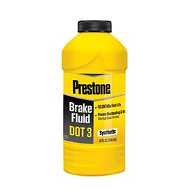 Prestone DOT 3 Brake Fluid, 12 oz, Pack of 12, Yellow, (AS400Y)
