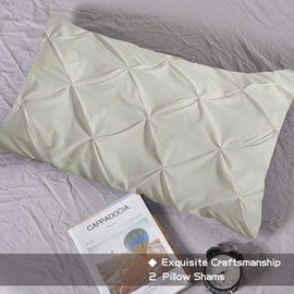 Hotel Quality Pinch Pleated Pintuck Pillow Shams Set of 2 - Hypoallergenic 500-TC 100% Egyptian Cotton Decorative Pintuck Pillow Sham (Silver, Full/Twin/Standard 20'' x 26'')