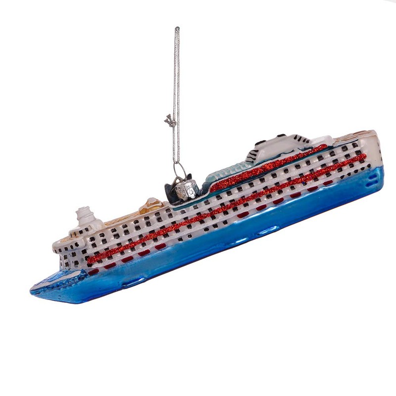 6-Inch Noble Gems Glass Cruise Ship Ornament
