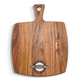 XL size Acacia Wood Cutting Board with Handle 17"x13" Big Wooden Charcuterie Boards Butcher Block Meat, vegetable & fruit Cutting Boards for Kitchen Decor with Bread Cheese Serving Platter