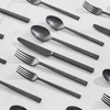 KINGSTONE 20 Pcs Black Hammered Silverware Set for 4, 18/10