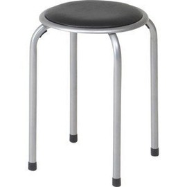FB-01BK Round Pipe Chair Set of 4 (IT) Size: Approx. 15.0 x 15.0 x 17.7 inches (38 x 38 x 45 cm) (#9837545x4)