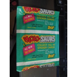 1987 Zoot Wacko-Saurs dinosaur stickers 1st series 2 unopened packs 5 stickers e